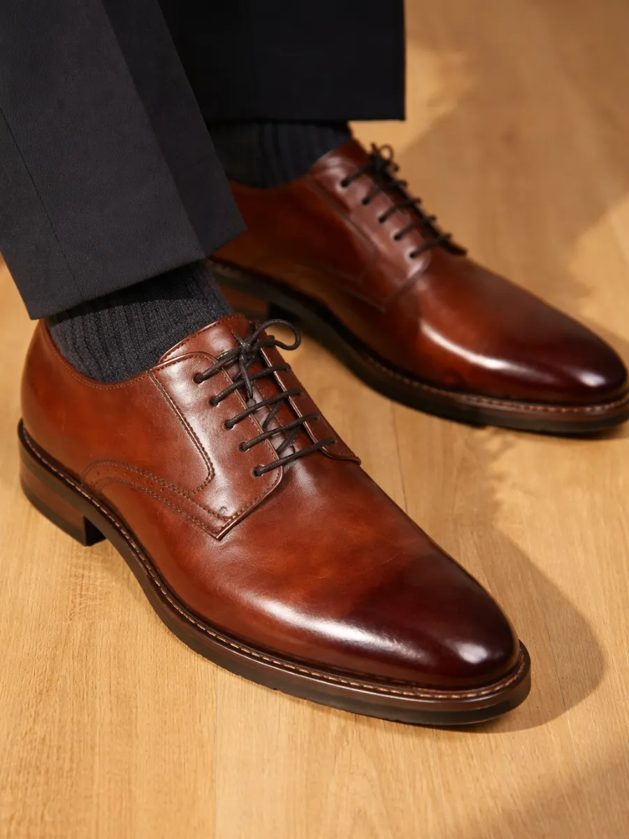 Lüks kahverengi Oxford Deri Ayakkabı