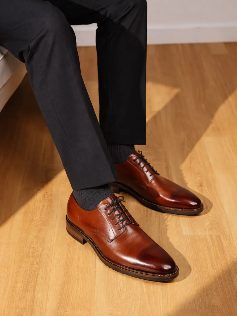 Lüks kahverengi Oxford Deri Ayakkabı