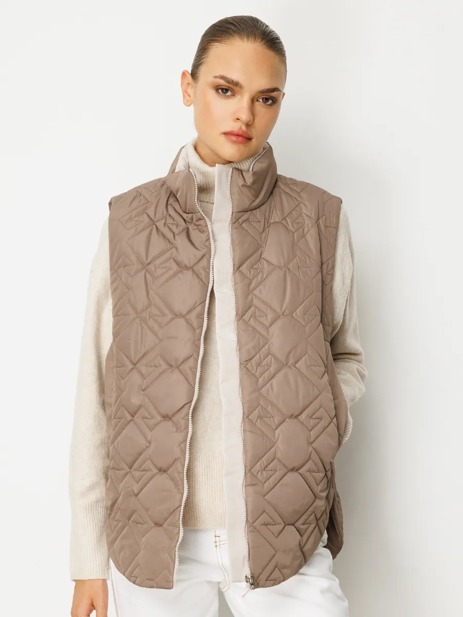 Kapitone Desenli Dik Yaka Kadın Şişme Yelek Model 5793