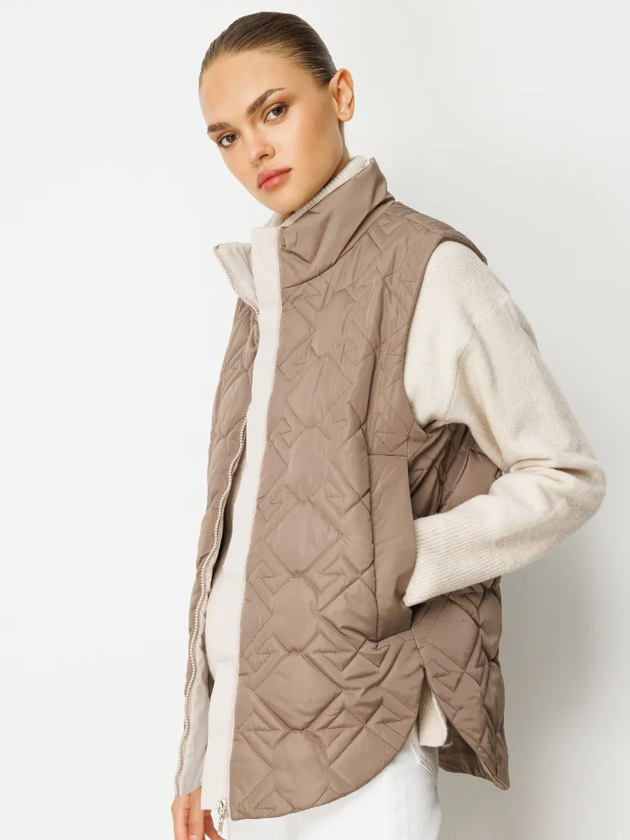 Kapitone Desenli Dik Yaka Kadın Şişme Yelek Model 5793