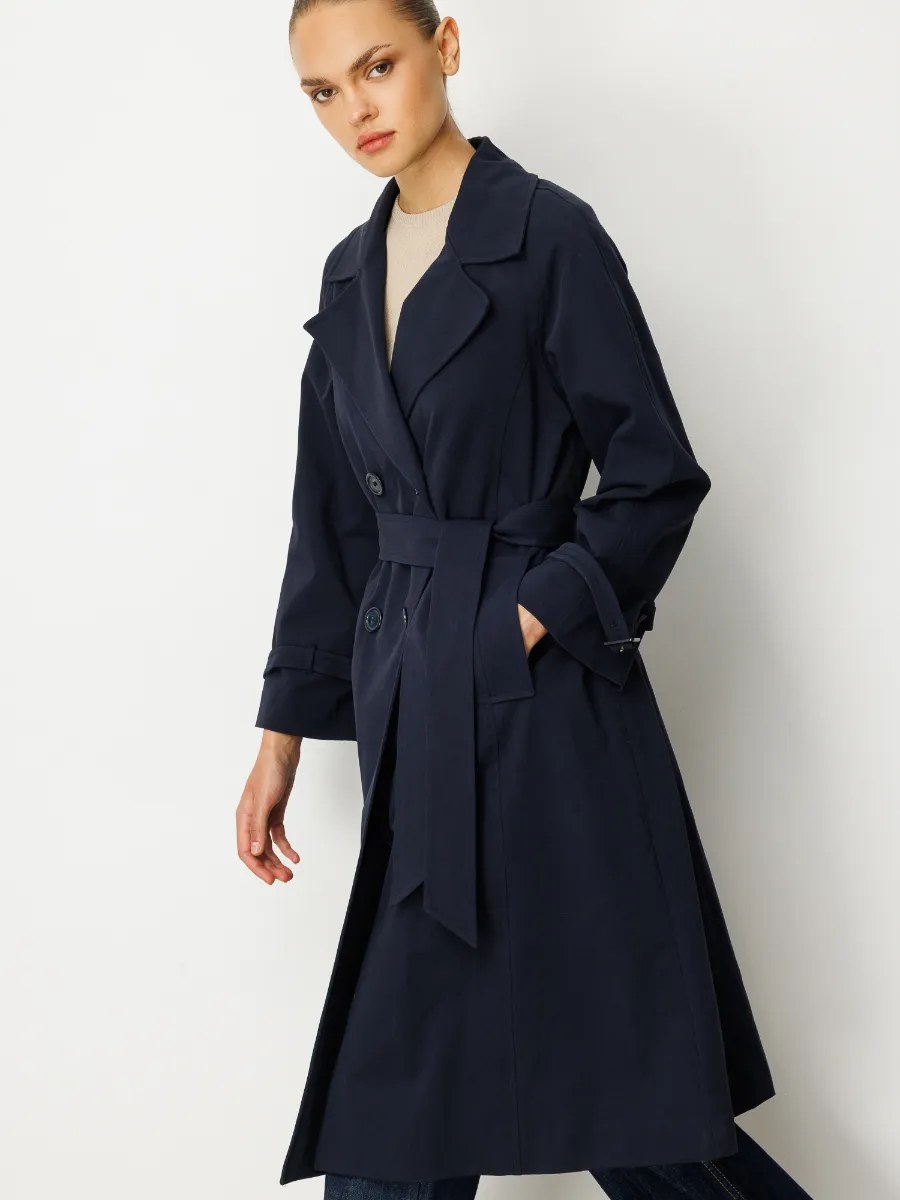 Kruvaze Uzun Kadın Trençkot Model 5817